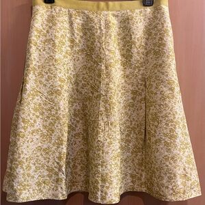 Banana Republic Silk Pleated Lined Skirt Boho Floral Print Multicolor Petite 4